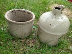 (2) Small Vintage CrockJugs