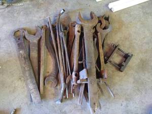 Huge Pile Large Metal Wrenches, Etc