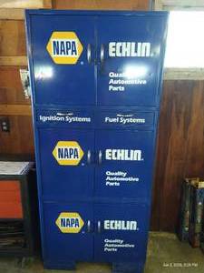 Vintage Metal NAPA Echlin Blue Metal Parts Cabinet