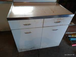 Vintage White Metal Cabinet