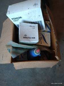 Box of NOS Parts - Oil Filter, Etc