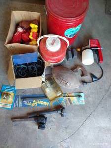 Large Mixed Pile of Items - Paint Sprayer, Vintage Items, Lead Bars, Etc