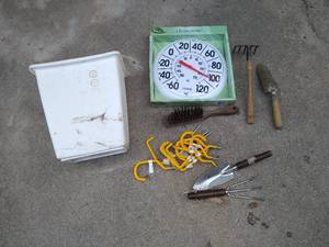 Garden Lot - Thermometer, Hand Tools, Etc