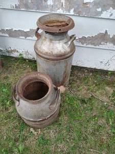 (2) Antique Milk Cans