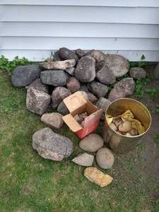 Large Lot of Garden Rocks - Larger & Small