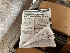 3 Dayton WallCeilingBackdraftShutter Brackets with Motors