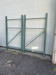 PAIR of Heavy Duty Teardrop Pallet Rack  Racking Uprights - 84 Tall and 48 Deep