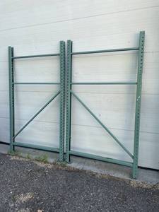 PAIR of Heavy Duty Teardrop Pallet Rack  Racking Uprights - 84 Tall and 48 Deep