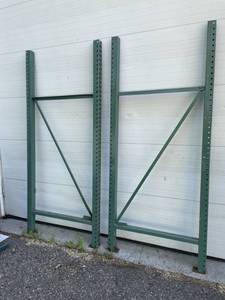 PAIR of Heavy Duty Teardrop Pallet Rack  Racking Uprights - 96 Tall and 42 Deep