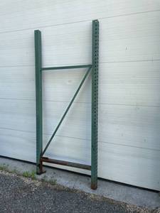 One  Single Heavy Duty Teardrop Pallet Rack  Racking Uprights - 96 Tall and 42 Deep