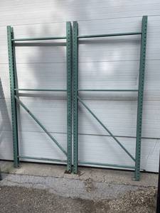PAIR of Heavy Duty Teardrop Pallet Rack  Racking Uprights - 96 (8) Tall and 42 Deep
