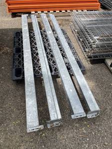 Lot of 4 - GALVANIZED Teardrop Pallet Rack  Racking Beams 8 (96) Long & 4.5 Wide
