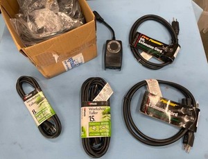 Miscellaneous LOT of Various Electrical Power Cables  Cords and Items