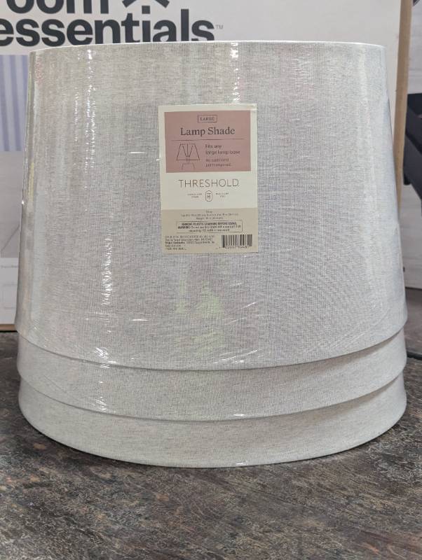 Set of 3 - Linen Mod Drum Lampshade Gray - Threshold (QTY- 3)