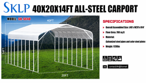 40x20x14 FT All-Steel Carport SKLP 2026 Unused SK-SC40