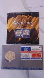 1974 Bicentennial First Day Cover Coin and US Minded Wyoming Quarters