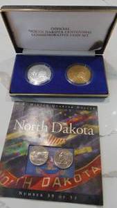 ND Centennial Commemorative Coin Set and ND Quarters