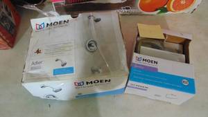 Moen Adler 82603 Shower Faucet Set New open Box and Moen Towel Ring