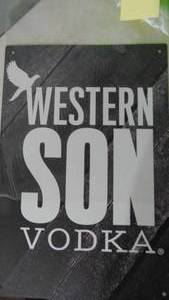 New Western Son Vodka Sign, 12 x 18