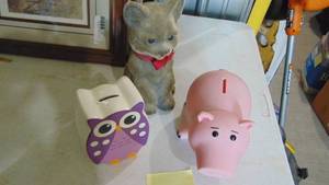 Vintage Cat Bank and 2 Other Banks