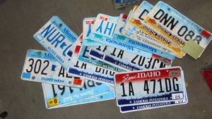 Lot of Various License Plates