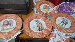 Set of 4 Limoges Animal Plates