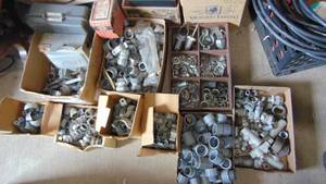 Very Large Lot of Large Sized Conduit Fittings and Straps