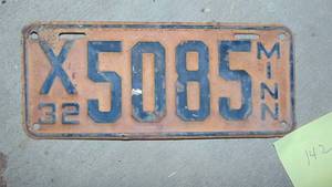 1932 Minnesota License Plate
