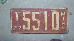 1927 Minnesota License Plate