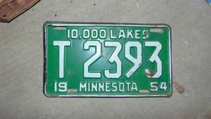1954 Minnesota License Plate