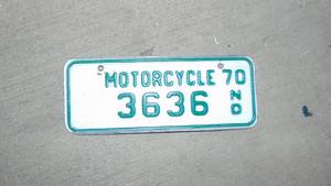 1970 North Dakota Motorcycle License Plate