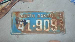 1953 North Dakota License Plate