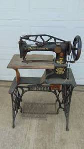 Very Old Singer Leather Treadle Sewing Machine
