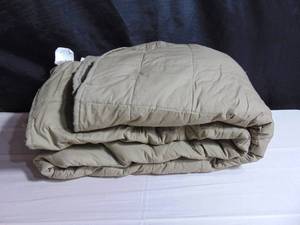 French Linen Box Stitch Quilt - KingCal King - Moss  BOKSER HOME