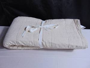 French Linen Box Stitch Quilt - KingCal King - Putty Heather  BOKSER HOME