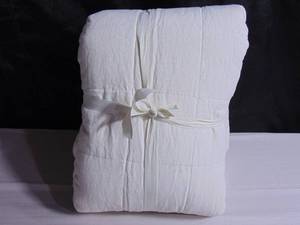 French Linen Box Stitch Quilt & Sham Set - KingCal King - Cream  BOKSER HOME