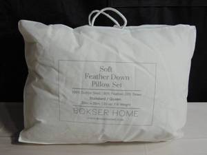 2 Pack Soft White Duck Feather & Down Bed Pillow - StandardQueen  BOKSER HOME