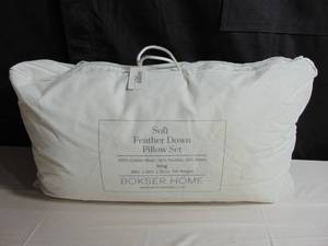2 Pack Soft White Duck Feather & Down Bed Pillow - King  BOKSER HOME