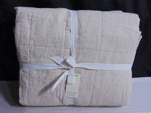 French Linen Box Stitch Quilt - KingCal King - Putty Heather  BOKSER HOME