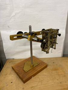 Antique Mechanical Clock Movement on Adjustable Holder Stand