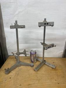 Vintage Clock Movement Holding Stands Lot of 2 Adjustable Repair Tools