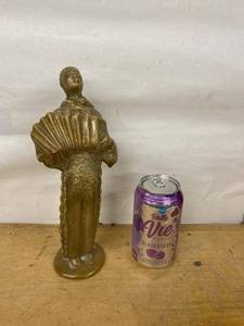 Red Wing Pottery Accordion Player Figural Statue Brown Glaze Vintage