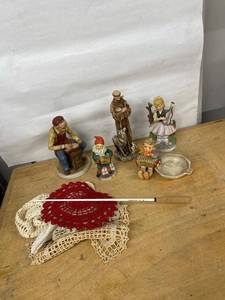 Lot Including Hummel Figurine West Germany Dish Doilies Decor