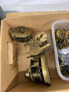 Lot Including Antique Clock Movements Parts Dial Bezel Mixed Repair