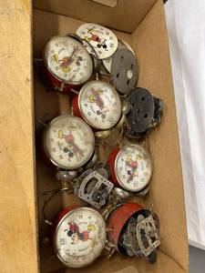Bradley Mickey Mouse Alarm Clock Parts Repair Group Approx 7 Pieces
