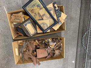 Lot Including Vintage Clock Parts Cuckoo Carvings Cases Hardware