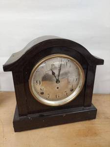 Seth Thomas Tambour Mantel Clock Wood Case Mechanical Vintage