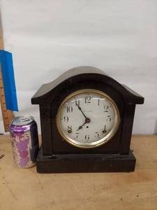 Seth Thomas Tambour Mantel Clock Wood Case Mechanical Chime See Photos