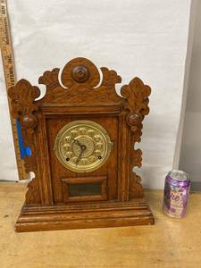 E.N. Welch Victorian Gingerbread Shelf Clock Eight Day Strike