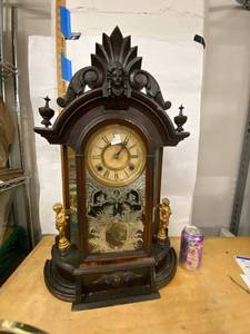 Ansonia Antique Victorian Mantel Clock Figural Shelf Clock Untested